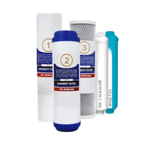 طقم فلاتر مياه منزلي من نقي — نظام 5 مراحل مع فلتر قلوي لتعديل المعادن ودرجة الحموضة (pH) — مقاس 10 بوصة