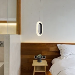 Modern black chandelier with three 5W lights — Single