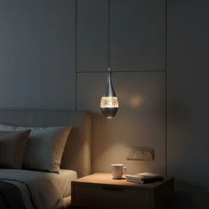 Modern gray pendant lamp - yellow light, 5 watts