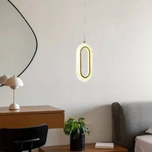 Modern gold pendant chandelier with three light colors, 5 watts