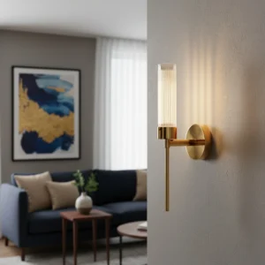 أبليك حائط مودرن ذهبي بثلاث إضاءات، 5 واط لكل منها