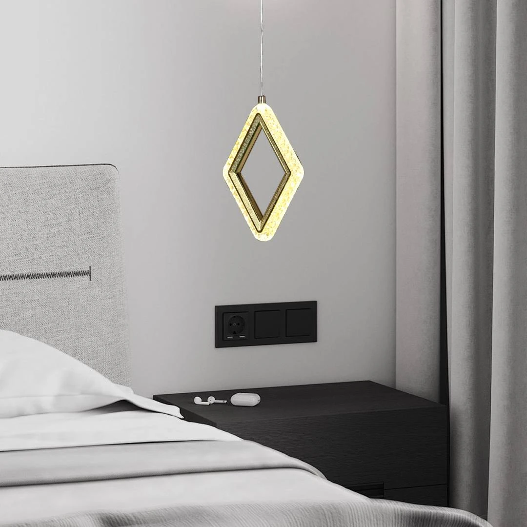 مصباح معلّق مودرن ذهبي — 5 واط، بثلاثة ألوان إضاءة