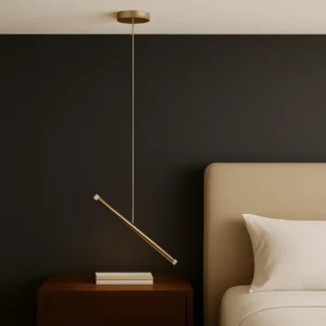 Modern gold chandelier with yellow light, 5 watts (single)