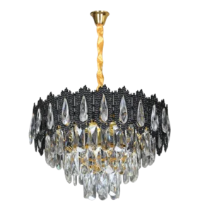 نجفة معلقة مودرن أسود وذهبي — 5 لمبات E14