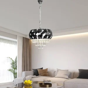 ثريا مودرن فضية 5 لمبات E14 بقطر 40 سم