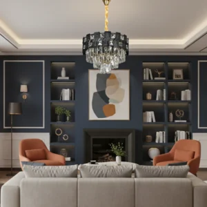 نجف مودرن أسود 5 لمبات E14 مقاس 400 ملم