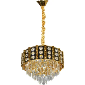 نجفة معلقة مودرن ذهبية 5 لمبات E14 مقاس 400 مم