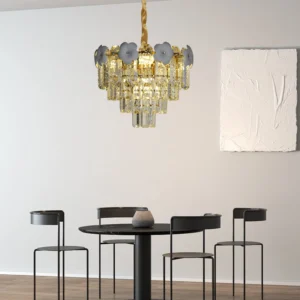 ثريا كريستال ذهبية 5 لمبات E14 — قطر 400 مم