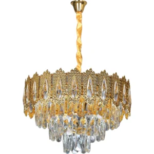 نجفة مودرن ذهبية 5 لمبات (E14) — مقاس 400 ملم