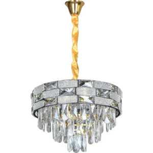 أبليك حائط مودرن باللونين الأسود والذهبي مع 5 مقابس E14