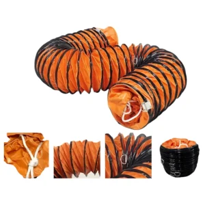 خرطوم تهوية مرن قابل للتعديل بطول 5 أمتار من PVC عالي الجودة مع مشابك تثبيت