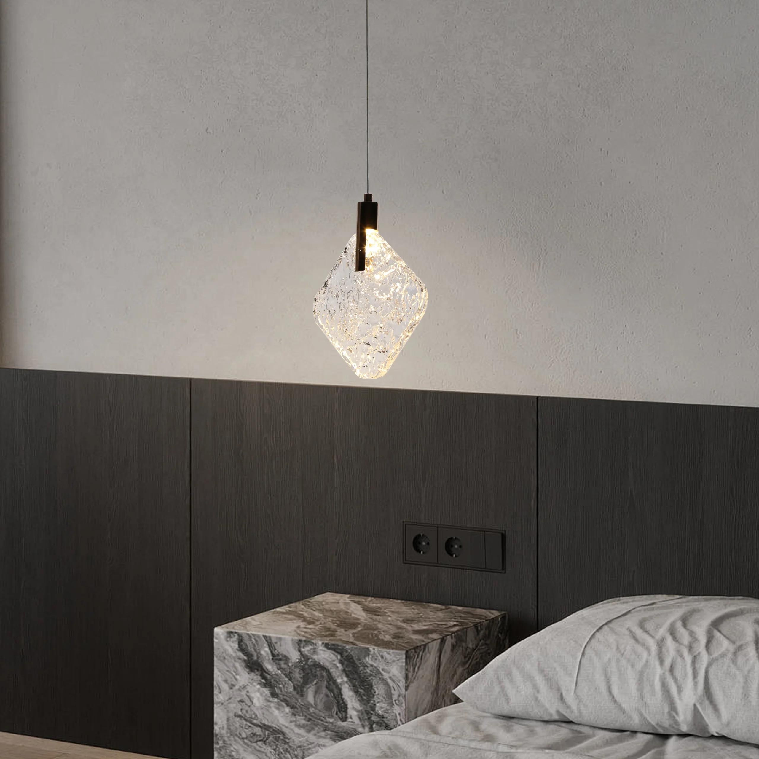 نجفة مودرن ذهبية بإضاءة صفراء 5 واط مفردة