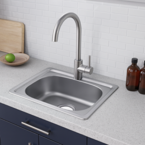 مجلى مطبخ ستانلس ستيل حوض مفرد 50×50 سم — التقنية — تركيب تسقيط