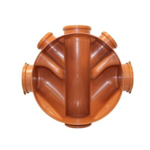 غرفة تفتيش 52 سم - 4 مخارج - أحمر (نيبرو)