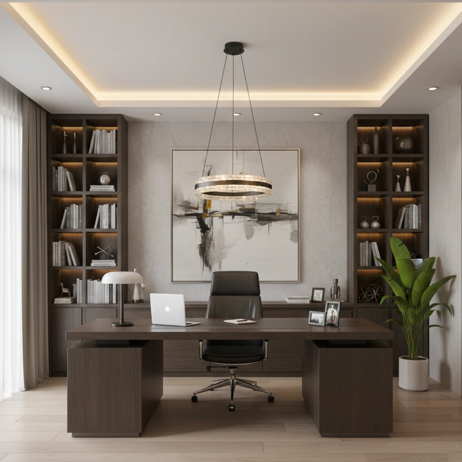 نجف مودرن أسود بثلاث إضاءات 55 واط، قطر 400 مم