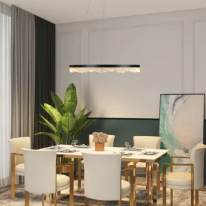 نجف أسود بثلاثة مصادر إضاءة، 55 واط، قطر 80 سم