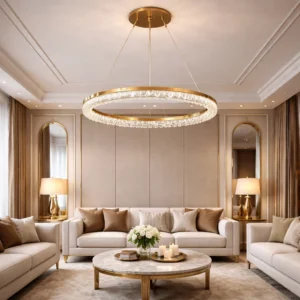 نجف مودرن ذهبي بثلاثة مصابيح بقدرة 55 واط، قطر 80 سم