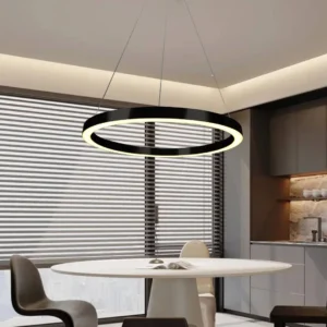 مصباح معلق مودرن بقاعدة واحدة — أسود، إضاءة صفراء، 55 واط، قطر 80 سم