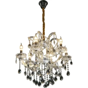 نجف شمعدان فضي ارتفاع 590 مم قطر 630 مم لمبات E14 ×6