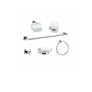 طقم حمام مودرن 6 قطع بتشطيب كروم لامع