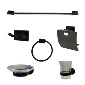 طقم اكسسوارات حمام 6 قطع — أسود أوريسا 60161