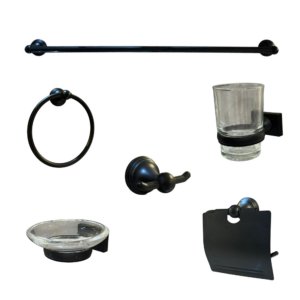 طقم إكسسوارات حمام 6 قطع - أوريسا 60180 (أسود)