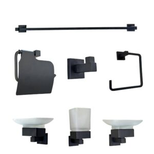 طقم إكسسوارات حمام 6 قطع أسود ثقيل — أوريسا موديل 60232