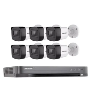 نظام أمني احترافي: 6 كاميرات 8 ميجابكسل داخلية/خارجية — تصوير فائق الوضوح من Hikvision