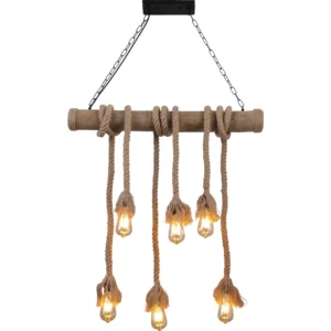 نجفة معلّقة عصرية باللون الأسود مع 6 لمبات E27