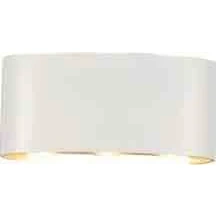 مصباح جداري خارجي للبوابة — أبيض، إضاءة صفراء، مزوَّد بـ6 عيون LED