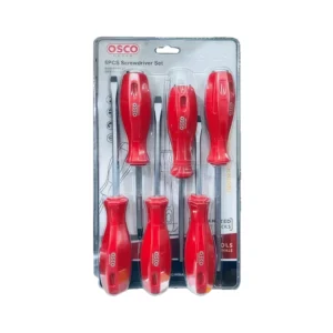 طقم 6 مفكات براغي يدوية من OSCO — مقابض مريحة ورؤوس متعددة لأعمال الصيانة والتركيب