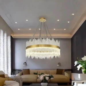 نجف سقفي مودرن بلون زيتي — إضاءات متعددة (شمسي، أصفر، أبيض) — قطر 60 سم — متوفر في جدة والرياض فقط