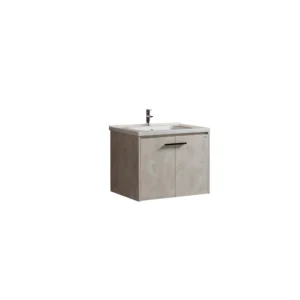 Sodima wall-mounted washbasin with cabinet — 60 cm wide and modern design