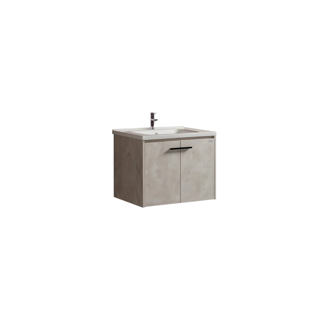 Sodima wall-mounted washbasin with cabinet — 60 cm wide and modern design
