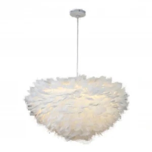 Modern white chandelier, 60 cm — a design that combines elegance and authenticity with 3 E27 bulbs and soft lighting