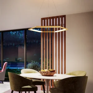 نجفة مودرن بلون ذهبي أصفر، قطر 60 سم، 30 واط