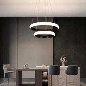 نجف مودرن أسود 60×40 سم — إضاءة صفراء 75 واط