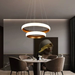 نجف مودرن ذهبي مقاس 60×40 سم — إضاءة صفراء 75 واط