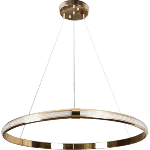 نجفة معلّقة مودرن دائرية ذهبية 60 سم — 42 واط، بثلاثة إضاءات