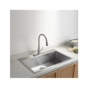 حوض مطبخ ستانلس ستيل مقاس 60×45 سم مع فتحة للخلاط