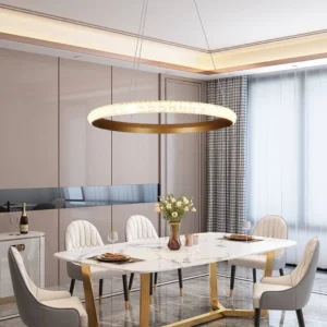 نجف مودرن ذهبي بإضاءة صفراء 60 واط - قطر 80 سم