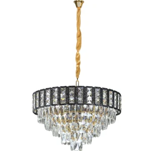 ثريا مودرن سوداء بمقاس 600 مم، 9 حوامل لمبة E14