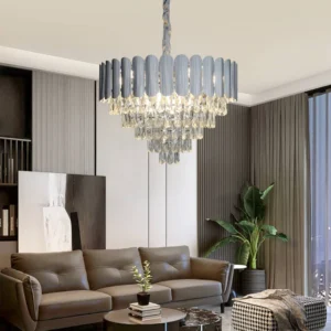 نجف مودرن فضي بقطر 600 مم مع 9 لمبات (قاعدة E14)