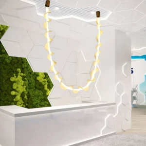 مصباح نحيف مودرن باللون الزيتي — إضاءة صفراء 65 واط