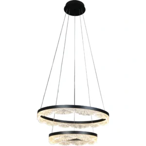 نجف أسود بثلاث إضاءات، 65 واط، بمقاس 40×60 ملم