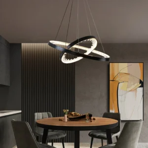 نجف مودرن أسود ثلاثي الإضاءات — 65 واط — مقاس 40×60 سم