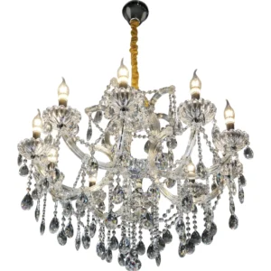 نجف شمعدان فضي، ارتفاع 650 قطر 800، 10 لمبات E14