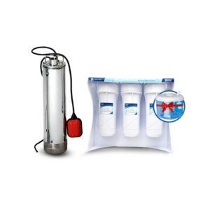نظام متكامل لتنقية المياه - فلتر اكوا تاور 7 مراحل (تناضح عكسي) مع مضخة غاطسة زيتاليا 1 حصان وخزان