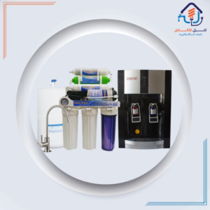 جهاز تنقية مياه 7 مراحل بتقنية التناضح العكسي مع برادة طاولة — أسود