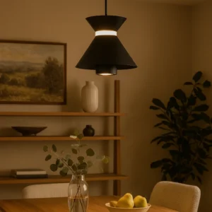Single black hanging base with 7W yellow light